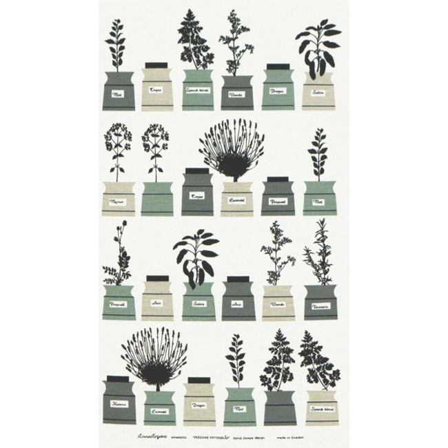 Tea towel Persons Herbs grey